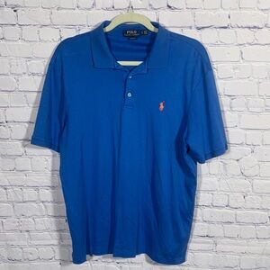 Polo Ralph Lauren Mens Classic Fit Short Sleeve Polo Blue Sz L Golf Prep Casual